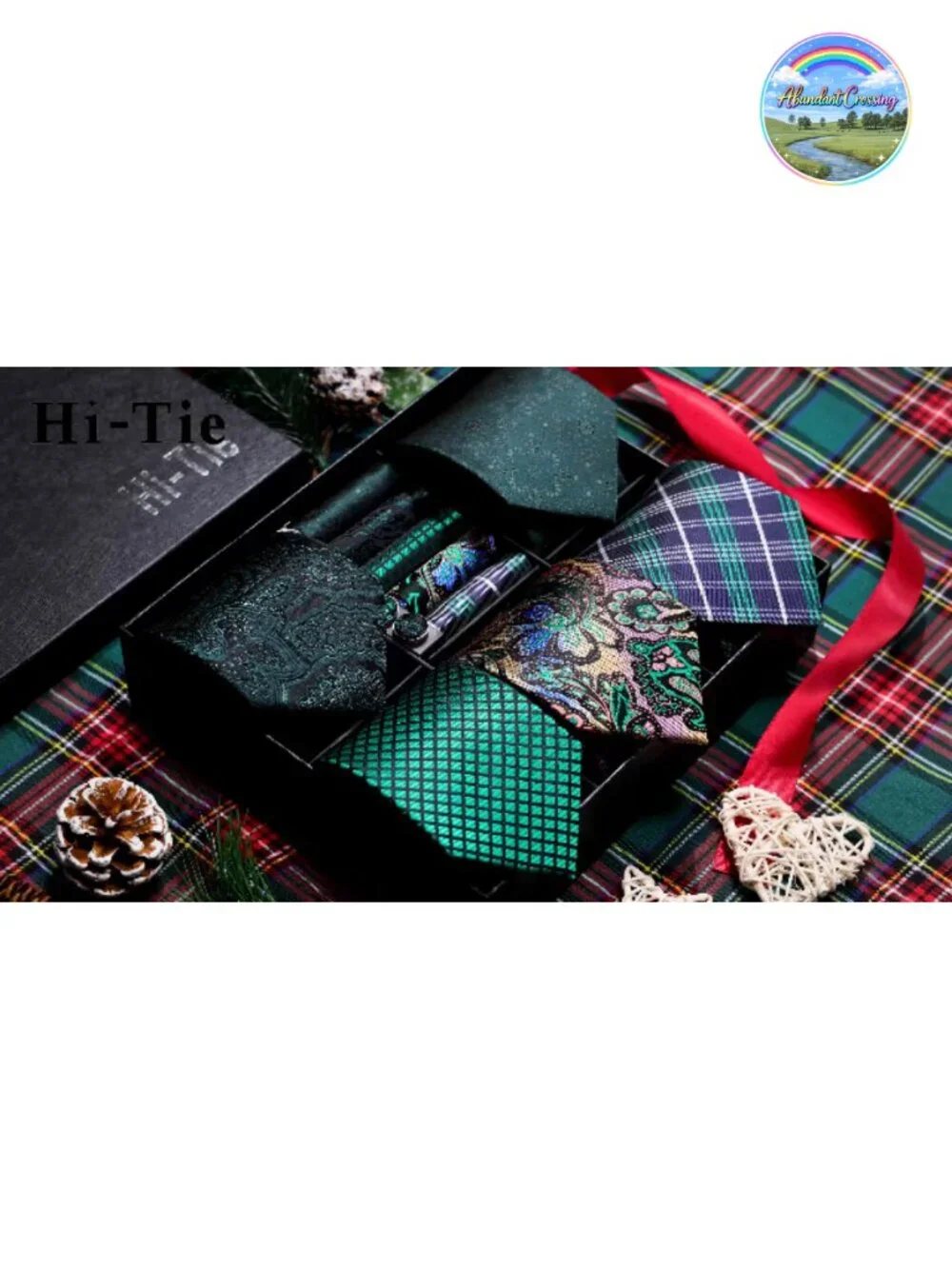 3pc Men's Tie Set Necktie Pocket Square Cufflinks Lapel Pin Silk Gift Box